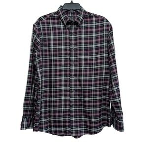 🎄 5/$25 Jos. A. Bank Men's Plaid Button Down Shirt - Green and Purple
